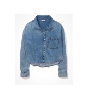 NWT American Eagle Jean crop button down